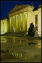 War memorial and reflections by night. Nashville, Tennessee, USA ( color)