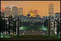 Night skyline with State Capitol from Bicentenial State Park. Nashville, Tennessee, USA