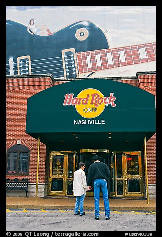 Entrance and mural, Hard Rock Cafe. Nashville, Tennessee, USA (color)
