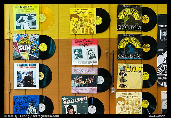 Historic vinyl records. Nashville, Tennessee, USA (color)