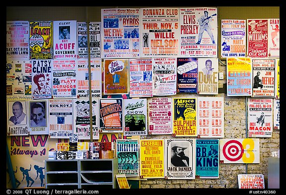 Posters on display, Hatch Show print. Nashville, Tennessee, USA (color)