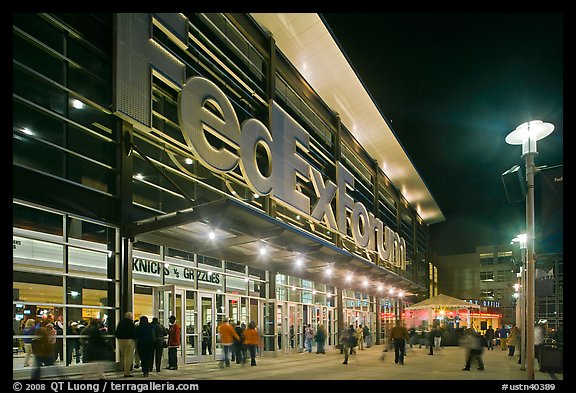 Fedex Forum by night. Memphis, Tennessee, USA (color)