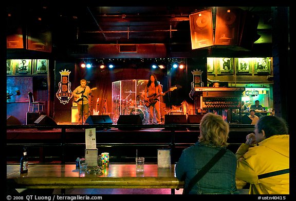 Live musical performance in Beale Street bar. Memphis, Tennessee, USA (color)