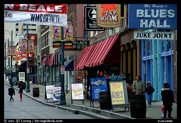 Beale street, Memphis. Memphis, Tennessee, USA (color)