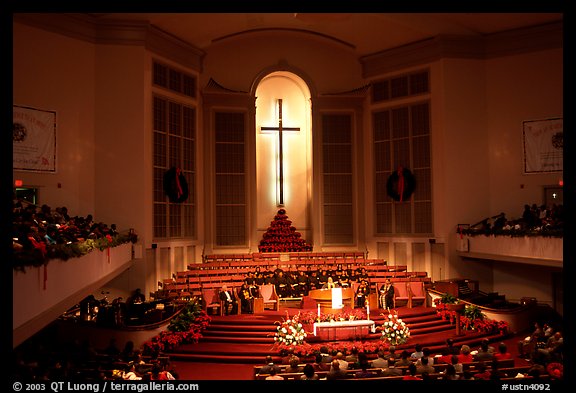 Gospel mass in Mississipi Boulevard Christian Church. Memphis, Tennessee, USA (color)