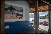 Mural decor and Hassel Island. Saint Thomas, US Virgin Islands ( color)