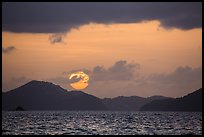 Sun setting over St Thomas island. Saint John, US Virgin Islands ( color)