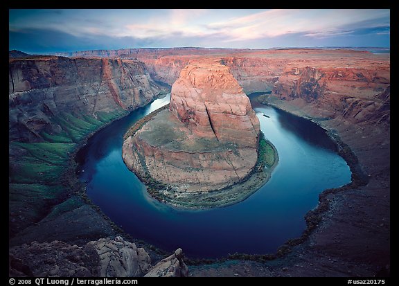 Horsehoe bend of the Colorado River, dawn. Arizona, USA (color)