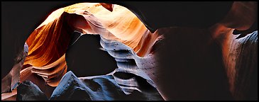 Slot canyon upper walls, Antelope Canyon. Arizona, USA (Panoramic color)