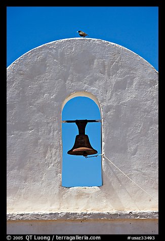 Bell, San Xavier del Bac Mission (the White Dove of the Desert). Tucson, Arizona, USA (color)