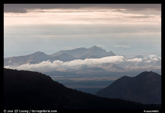 Desert mountains with storm clouds. Chiricahua National Monument, Arizona, USA