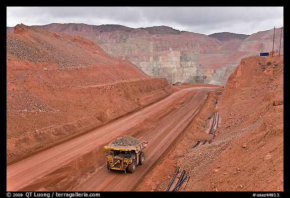 Truck with copper ore in open pit Morenci mine. Arizona, USA