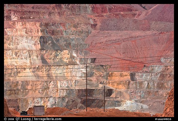 Open pit copper mine terraces, Morenci. Arizona, USA
