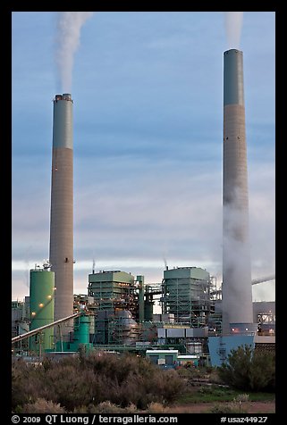 Smokestacks, Cholla generating station,. Arizona, USA (color)