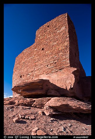 Masonary wall. Wupatki National Monument, Arizona, USA (color)