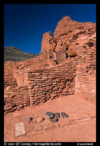 Wall detail, Wupatki Pueblo, Wupatki National Monument. Arizona, USA