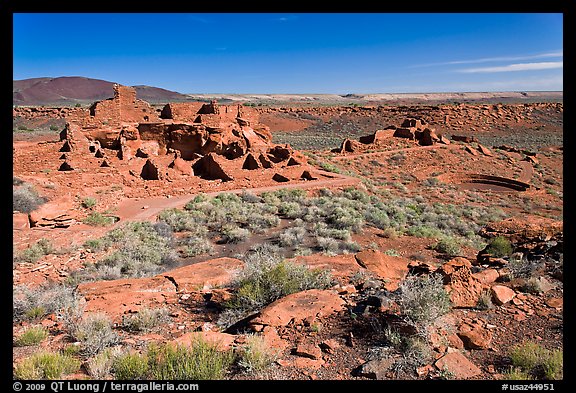 Sinagua culture site. Wupatki National Monument, Arizona, USA (color)
