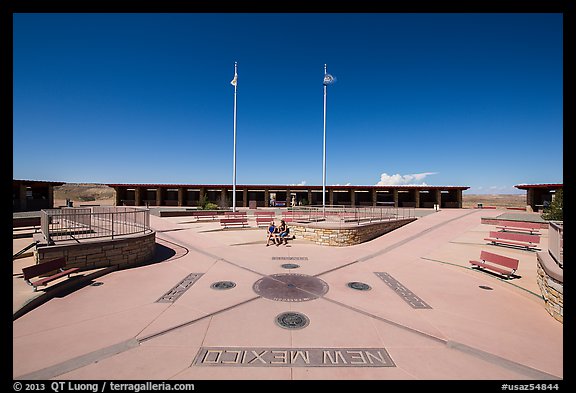Quadripoint where the states of Arizona, Colorado, New Mexico, and Utah meet.. Four Corners Monument, Arizona, USA (color)