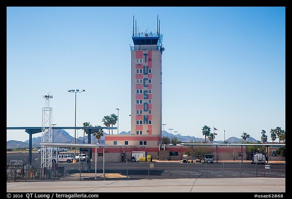 Control tower, Tucson Airport. Tucson, Arizona, USA (color)