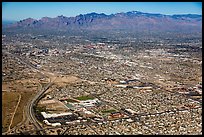 Aerial view of Tucson and mountains. Tucson, Arizona, USA ( color)