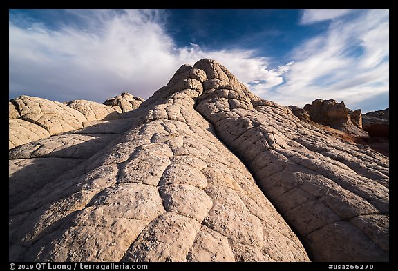 Bleached-white sandstone with crossbedding, White Pocket. Vermilion Cliffs National Monument, Arizona, USA (color)