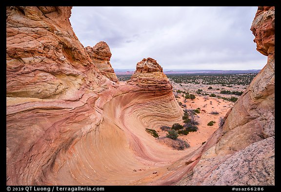 Twirling rock formations, Coyote Buttes South. Vermilion Cliffs National Monument, Arizona, USA (color)