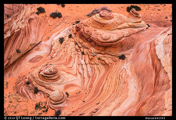 Buttes from above, Coyote Buttes South. Vermilion Cliffs National Monument, Arizona, USA (color)