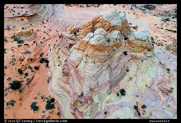 Aerial view of Teepee. Vermilion Cliffs National Monument, Arizona, USA (color)