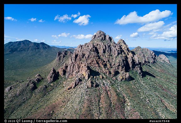 Aerial view of Ragged Top Mountain. Ironwood Forest National Monument, Arizona, USA