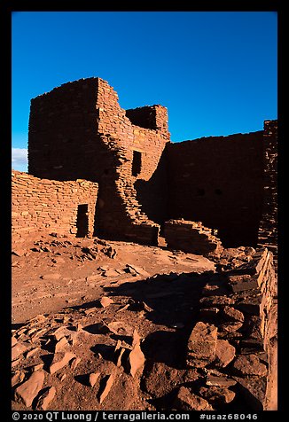 Wukoki Pueblo walls. Wupatki National Monument, Arizona, USA (color)