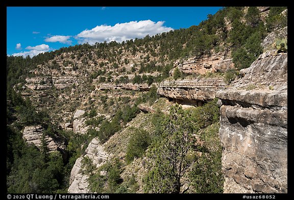 Kaibab Limestone cliffs, Walnut Canyon National Monument. Arizona, USA (color)