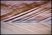 Striations reflected in water, Paria Canyon. Vermilion Cliffs National Monument, Arizona, USA ( color)