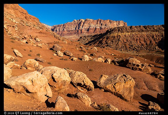 Rocks and cliffs near Cliffs Dwellers. Vermilion Cliffs National Monument, Arizona, USA (color)