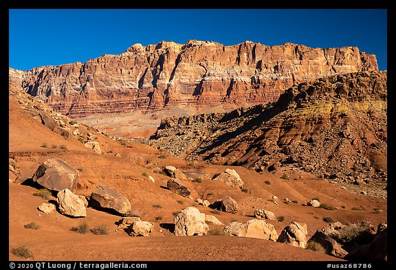 Rocks and Vermilion Cliffs. Vermilion Cliffs National Monument, Arizona, USA