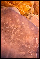 Rock with petroglyps. Vermilion Cliffs National Monument, Arizona, USA ( color)