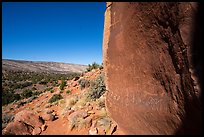 Maze petroglyphs on boulder. Vermilion Cliffs National Monument, Arizona, USA ( color)