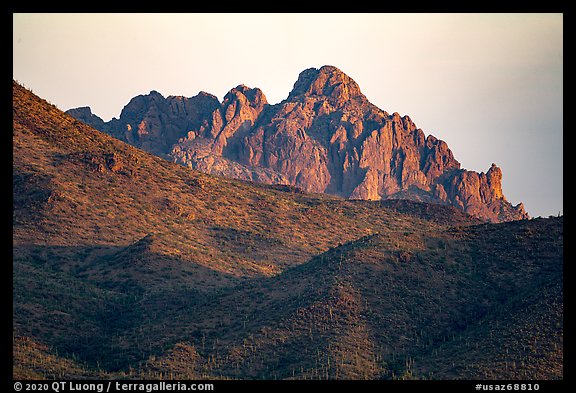 Ragged Top at sunrise. Ironwood Forest National Monument, Arizona, USA (color)