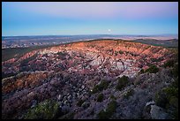 Hells Hole and setting moon at dawn. Grand Canyon-Parashant National Monument, Arizona, USA ( color)
