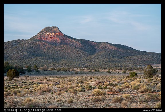 Red Butte at dusk. Baaj Nwaavjo Itah Kukveni – Ancestral Footprints of the Grand Canyon National Monument, Arizona, USA (color)