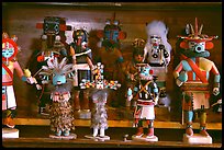Hopi Kachina figures. Hubbell Trading Post National Historical Site, Arizona, USA (color)