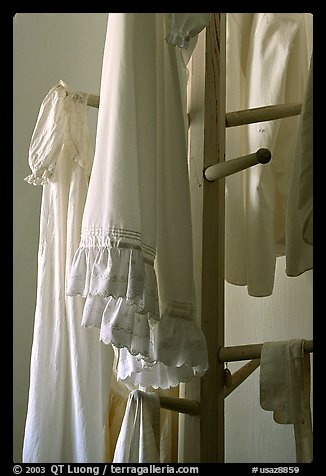 Hanging white clothes. Pipe Spring National Monument, Arizona, USA (color)