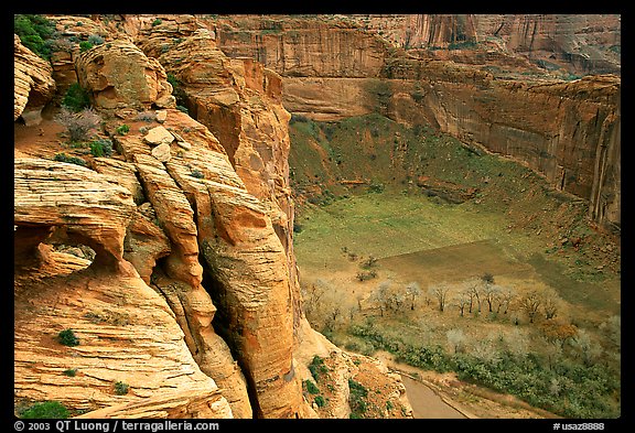 Canyon de Chelly seen from Spider Rock Overlook. Canyon de Chelly  National Monument, Arizona, USA