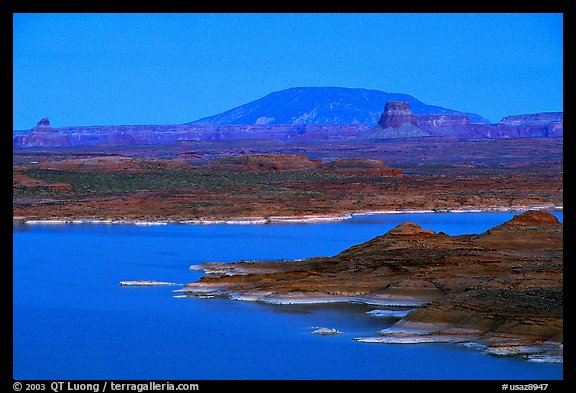 Lake Powell and Antelope Island at dusk, Glen Canyon National Recreation Area, Arizona. USA (color)