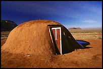 Hogan. Monument Valley Tribal Park, Navajo Nation, Arizona and Utah, USA (color)