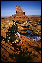 Horseback riding. Monument Valley Tribal Park, Navajo Nation, Arizona and Utah, USA ( color)