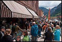 People gathering in front of movie theater. Telluride, Colorado, USA ( color)