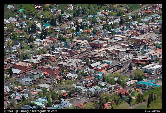 Aerial view of town. Telluride, Colorado, USA