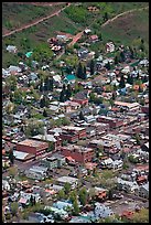 Aerial view of streets and buildings. Telluride, Colorado, USA ( color)