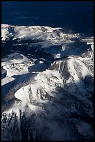 Aerial view of Rocky Mountains in winter. Colorado, USA