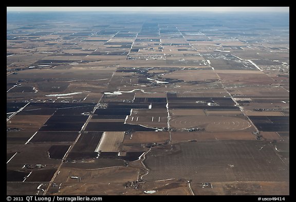 Aerial view of the Great Plains. Colorado, USA (color)
